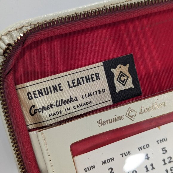 Vintage leather correspondence folder by Cooper-Weeks Canada, monogrammed M.A.M. - Picture 6 of 11